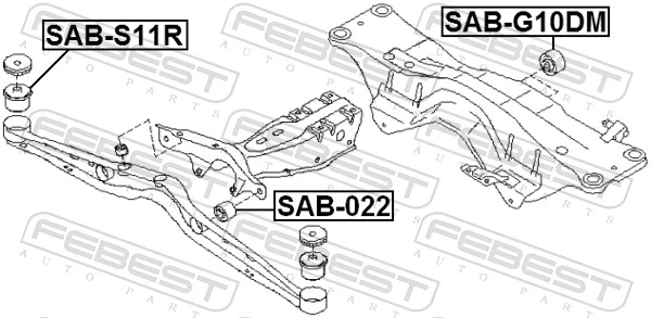 SABG10DM Febest Silentblock del puente trasero
