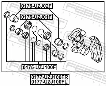 Kit de reparación, pinza de freno delantero Toyota Land Cruiser 100 SUV (J10) (1998 - 2005) precio, desde 12,54 EUR