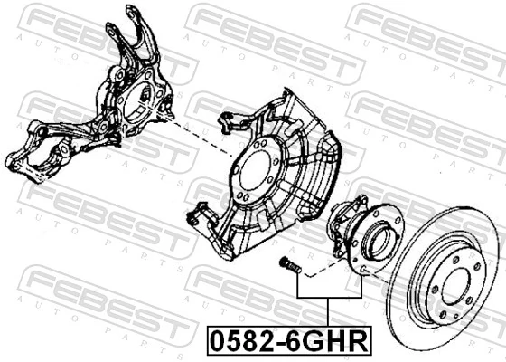 05826GHR Febest Buje de rueda trasero