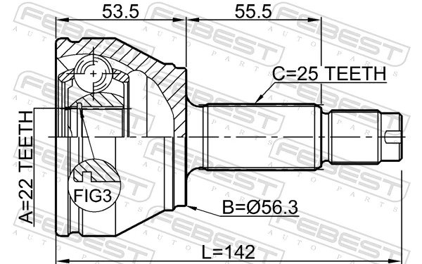 Junta homocinética exterior delantera Ford Escort VII
