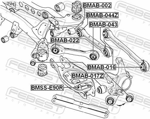 BMAB017Z Febest Buje exterior del brazo transversal trasero