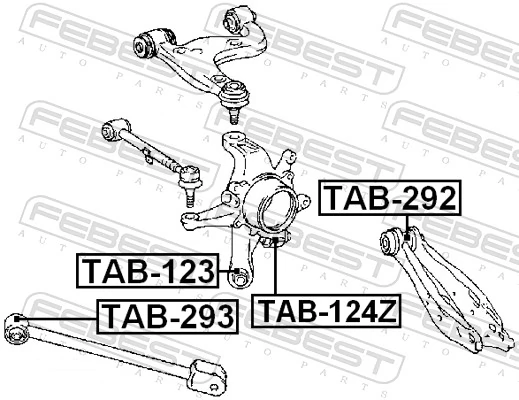 TAB293 Febest Buje del brazo longitudinal trasero