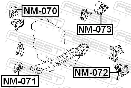 Soporte de motor trasero Nissan X-Trail T31