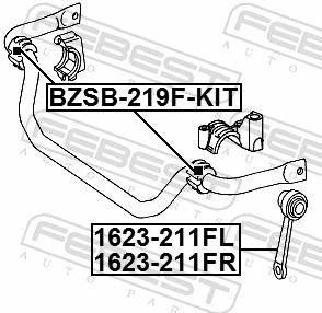 BZSB219FKIT Febest Buje de barra estabilizadora delantera