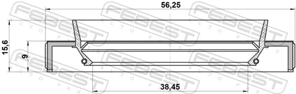 95HBY40560916R Febest Retén del semieje delantero derecho