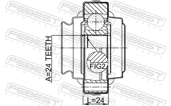 1911E87R Febest Junta homocinética interior trasera