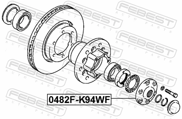 0482FK94WF Febest Brida del cubo de la rueda delantera