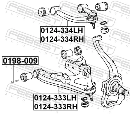 0124334RH Febest Brazo superior derecho de la suspensión delantera