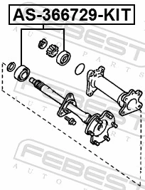 AS366729KIT Febest Cojinete del semieje delantero