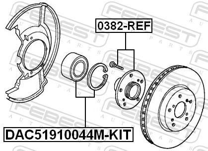 DAC51910044MKIT Febest Rodamiento de rueda trasera