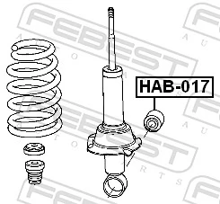 HAB017 Febest Buje de amortiguador trasero