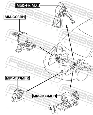 MMCS3MFR Febest Soportes de motor delantero
