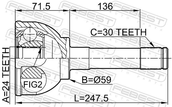 Junta homocinética para Toyota Land Cruiser 80 J8