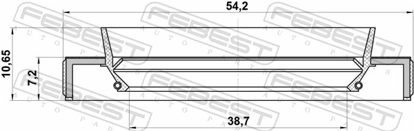 95HBY40540711R Febest Retén de salida delantero de la caja de transferencia