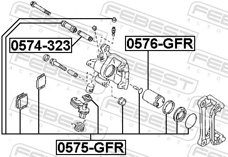 Kit de reparación de pinzas trasero Mazda 323 F VI