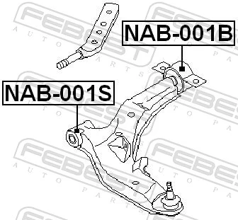 NAB001S Febest Silentblock de brazo de suspensión delantero inferior