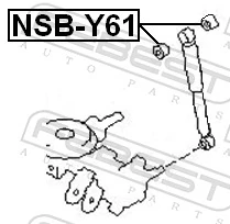 Silentblock amortiguador trasero para Nissan Patrol  Y61