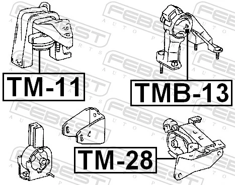 TMB13 Febest Soporte trasero de motor con silentblock