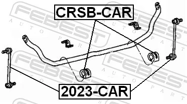 CRSBCAR Febest Buje de barra estabilizadora delantera