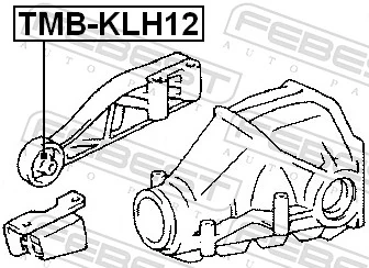 TMBKLH12 Febest Silentblock delantero del soporte de la traviesa del diferencial trasero