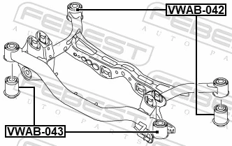 Silentblock del puente trasero para Volkswagen Passat B7 362