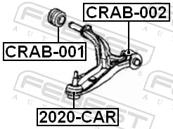 CRAB002 Febest Silentblock de brazo de suspensión delantero inferior
