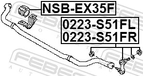 0223S51FL Febest Bieleta estabilizadora delantera izquierda