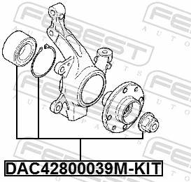 DAC42800039MKIT Febest Rodamientos de rueda delantero