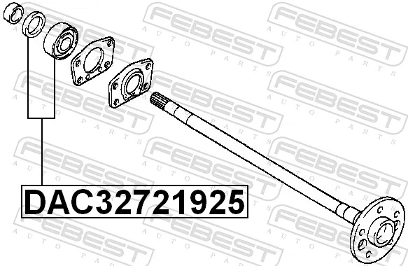 DAC32721925 Febest Cojinete del semieje trasero