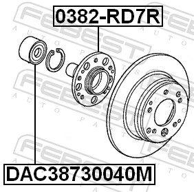 DAC38730040M Febest Rodamiento de rueda trasera