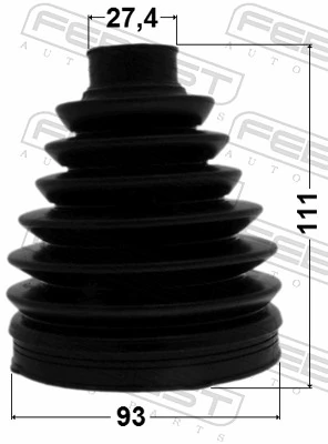 0117PGGL15 Febest Fuelle transmisión delantero exterior