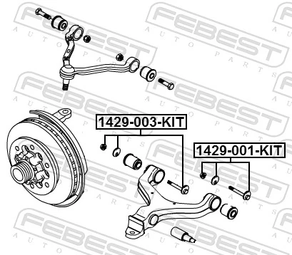 1429003KIT Febest Perno de fijación del brazo inferior delantero