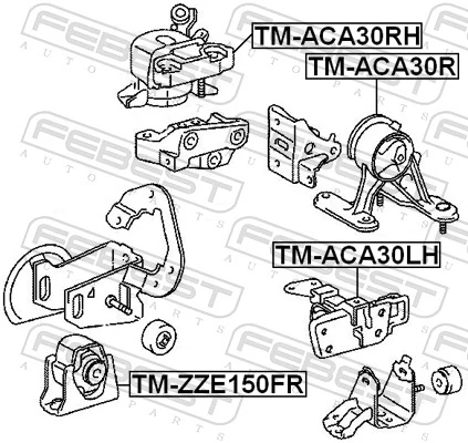 TMACA30RH Febest Soporte de motor derecho