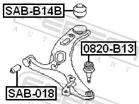 SABB14B Febest Silentblock de brazo de suspensión delantero inferior