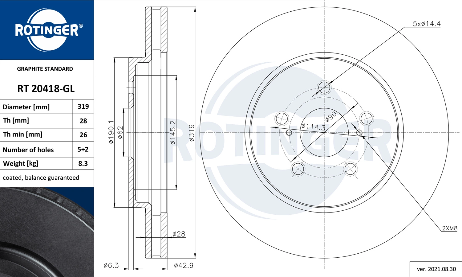 Disco de freno Lexus RX  (U3)