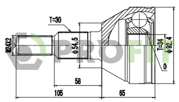 Junta homocinética exterior delantera para Chevrolet Captiva I (C100)