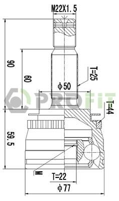 Junta homocinética exterior delantera para KIA Cerato  (LD)
