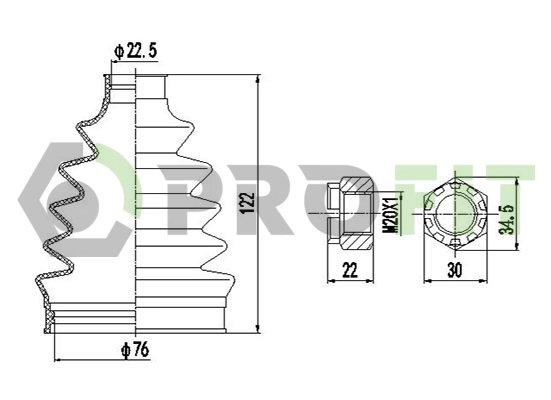 Fuelle transmisión delantero exterior para Opel Combo A 