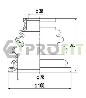 22407267K Formpart/Otoform Fuelle, junta homocinética interna izquierda del semieje delantero