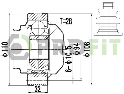 Comprar V106921 VEMO/Vaico Junta homocinética interna delantera