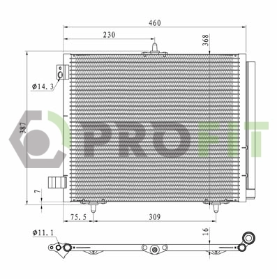 Radiador de aire acondicionado para Peugeot 208  CA, CC