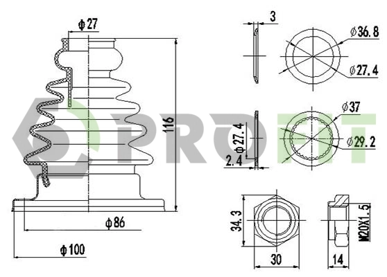 Comprar Fuelle de semieje delantero interior Audi 80 B2 81, 85