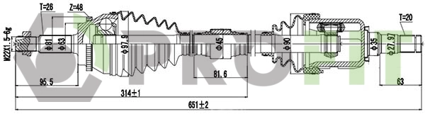 Semieje delantero izquierdo Magneti Marelli TDS0268