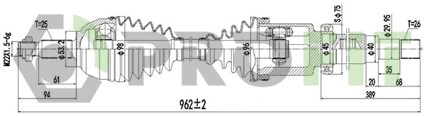 Semieje delantero derecho Mazda FTB222520 precio, desde 100,19 EUR