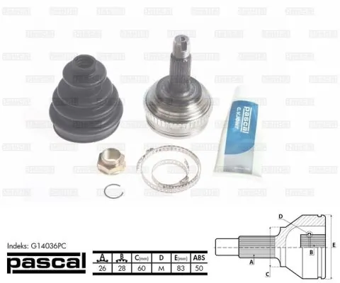 Junta homocinética exterior delantera Pascal G14036PC precio, desde 34,86 EUR