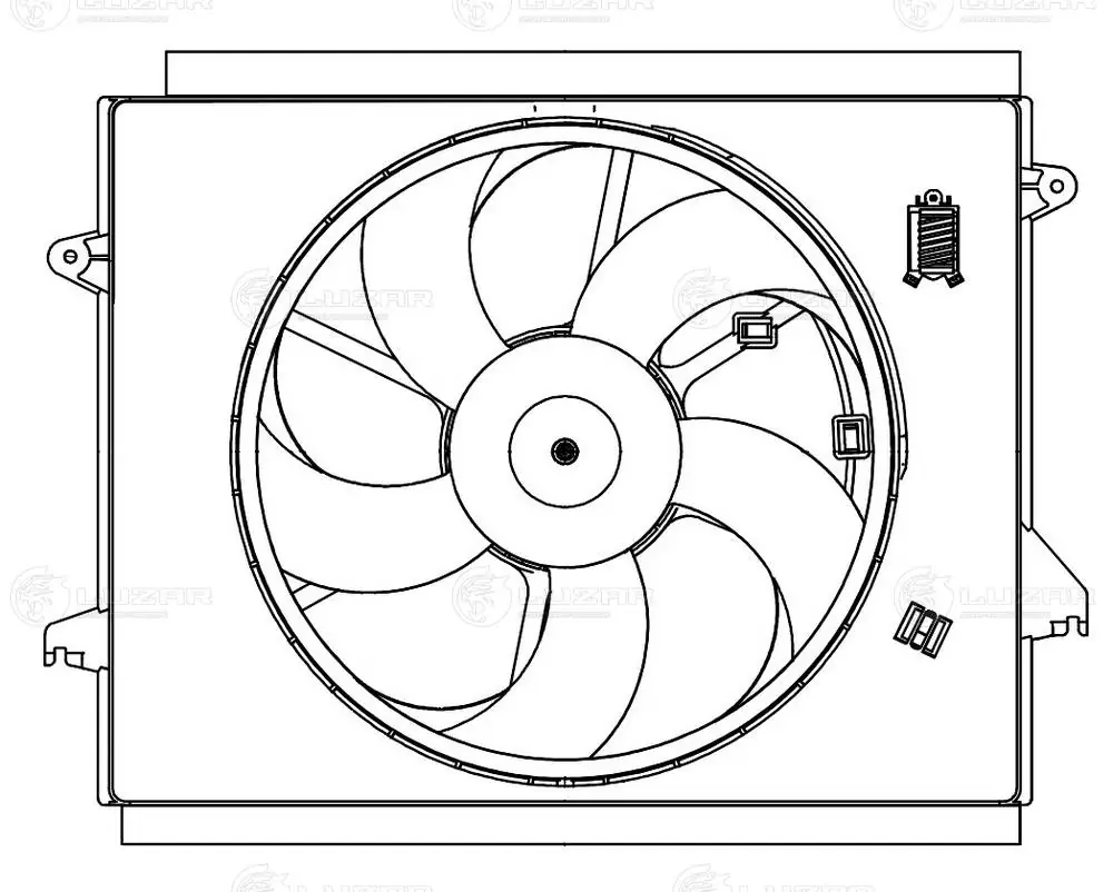Difusor de radiador, ventilador de refrigeración, condensador del aire acondicionado, completo con motor y rodete KIA Optima 4 JF