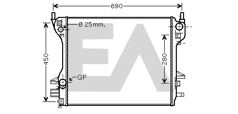 Radiador 4R838005BB Jaguar