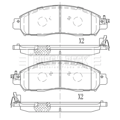 Pastillas delanteras para Nissan Navara NP300 IV D23, D23T
