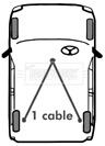 Cable de freno de mano trasero derecho/izquierdo Peugeot/Citroen 1608280080