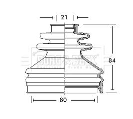 Fuelle, árbol de transmisión delantero interior GSV1048 Land Rover